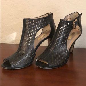 Sexy black mesh heels